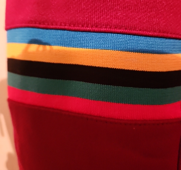 Nike MEN'S Maroon Joggers with Colorful Stripes - Picture 3 of 7
